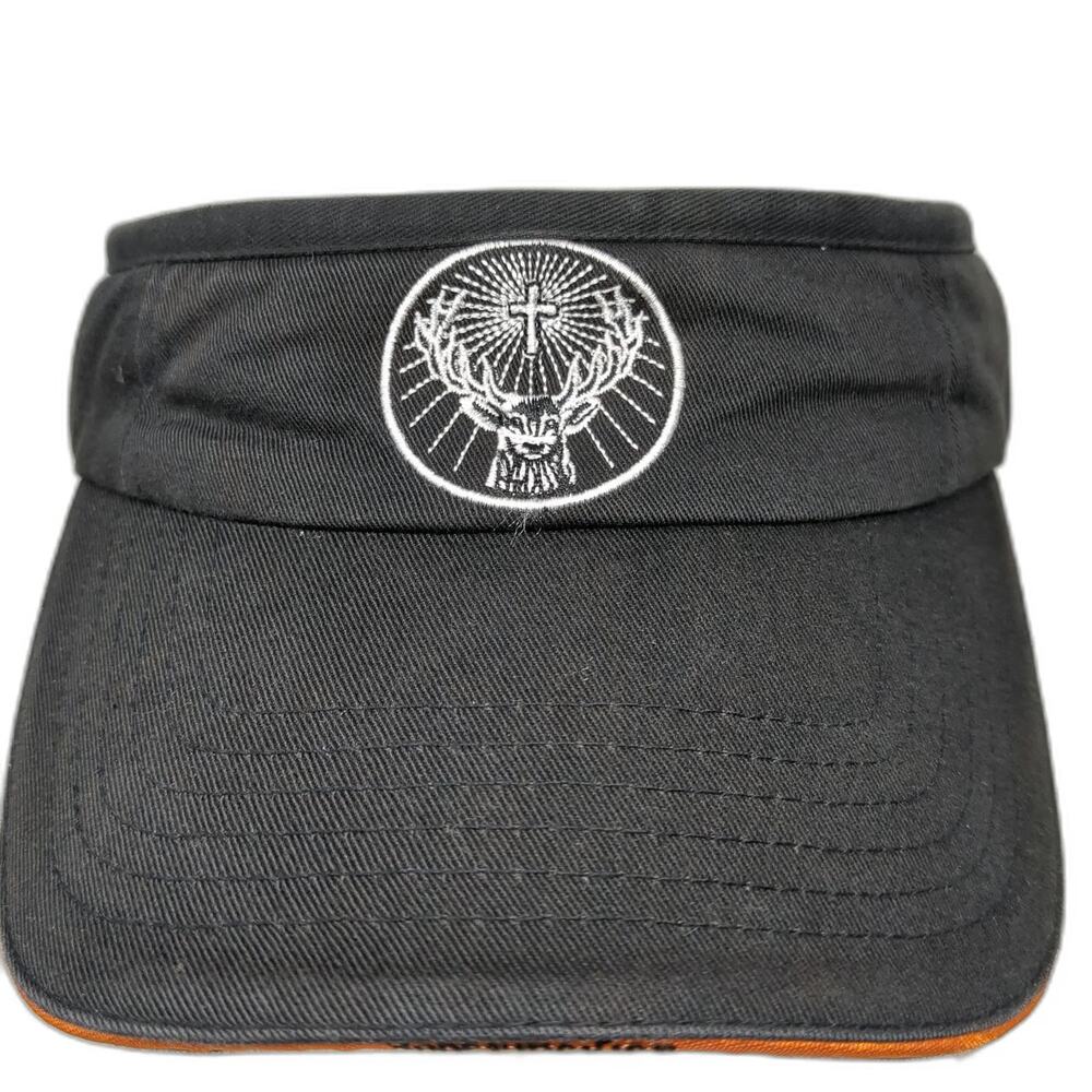 Jägermeister Visor Black One Size Embroidered Logo Cotton Strapback Liquor Hat